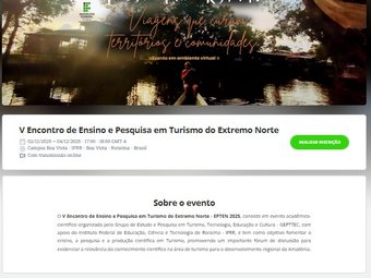 Página do evento (capa)