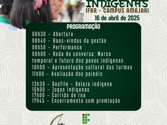 Agenda do evento (card produzido pela organização do evento)
