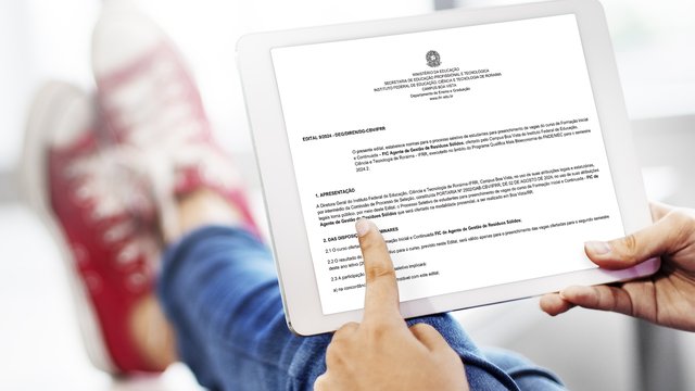 Edital está disponível no Sistema de Gerenciamento de Concurso do IFRR