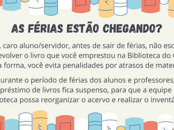 Aviso para as férias