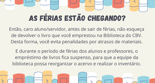 Aviso para as férias