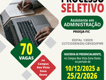 Divulgação do seletivo do Proeja/CBVZO