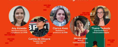 Card_Roda_de_Conversa com egressas do IFRR sobre múltiplos papeis da mulher