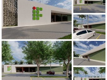 Vários ângulos da fachada do Campus Rorainópolis - Imagens Deteo