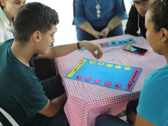 Momento de confraternização da equipe e dos estudantes