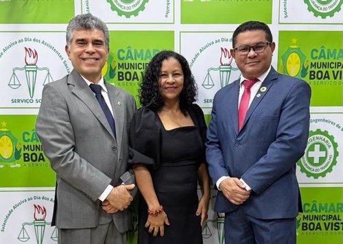 Professor Willams Lopes Pereira, a engenheira de segurança do trabalho Ednalda Marques Pires e o vereador Pastor Gil Rocha - Fts Ramon Queiroz - Ascom IFRR (3) - Copia