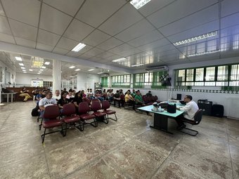 Palestra no Campus Amajari de sensibilização sobre a importância de responder ao questionário  - Ft Divulgação