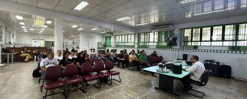 Palestra no Campus Amajari de sensibilização sobre a importância de responder ao questionário  - Ft Divulgação