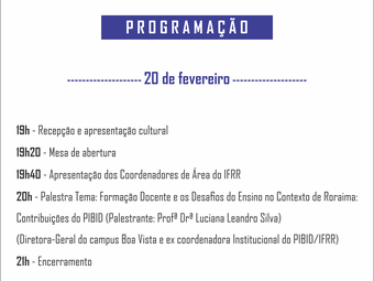 Programação - Lançamento Pibid