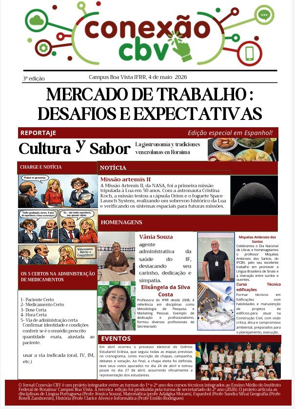 Capa da edição de maio do jornal Conexão CBV