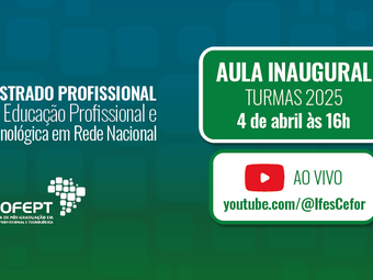 Aula inaugural será transmitida via YouTube, às 16 horas (horário de Brasília)
