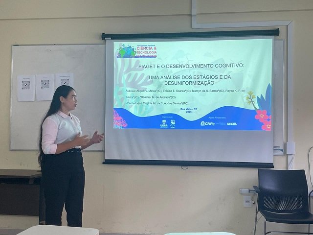Um dos trabalhos apresentados abordava sobre a teoria de Piaget